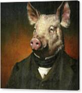 Victorian Pig Canvas Print