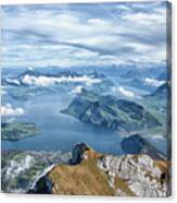 View From Mount Pilatus - Swiss Alps - Switzerland Canvas Print