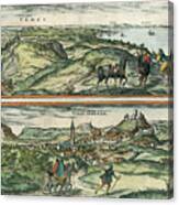 View Of Vejer De La Frontera And Velez Malaga, Spain, 1575 Canvas Print