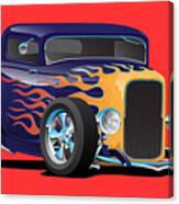 Vintage Hot Rod Car with Classic Flames by Jeff Hobrath