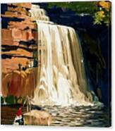 Vintage Ingleton Waterfalls Yorkshire Dales Travel Poster 1932 Canvas Print