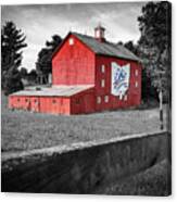 Vintage Red Bicentennial Barn - Ohio Selective Coloring Canvas Print