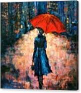 Walk In The Rain Canvas Print
