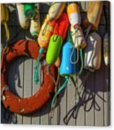 Wall Full Of Fishing Bouys Canvas Print