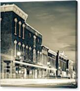 Walnut Street Skyline In Rogers Arkansas - Sepia Edition Canvas Print