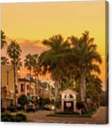 Warm Sunset In Historic Venice, Florida Canvas Print