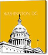 Washington Dc Skyline The Capital Building - Gold Canvas Print