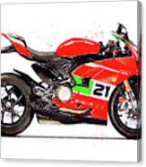Watercolor Ducati Panigale V2 Bayliss Motorcycle, Oryginal Artwork Canvas Print