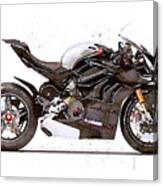 Watercolor Ducati Panigale V4sp 2022 Motorcycle, Oryginal Artwork B Canvas Print