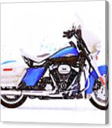 Watercolor Harley-davidson Electra Glide Motorcycle - Oryginal Artwork By Vart. Canvas Print