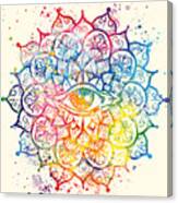 Watercolor Mandala, Eye Of Consciousness By Vart Canvas Print