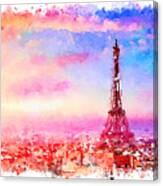 Watercolor Paris By Vart Canvas Print