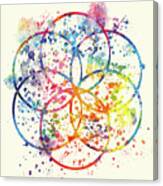 Watercolor - Sacred Geometry For Good Luck Canvas Print