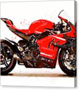 Watercolor Sport Motorcycle Superleggera V4 - Original Artwork By Vart. Canvas Print
