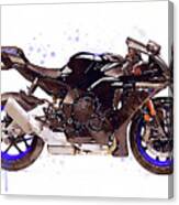 Watercolor Yamaha R1m Motorcycle - Oryginal Artwork By Vart. Canvas Print