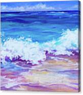 Wave Breaking On The Beach Canvas Print