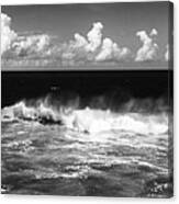 Waves Crashing In Black And White Canvas Print