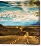 Wavy, Glowing Country Road In Utah Canvas Print