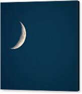 Waxing Crescent Moon Over North Carolina Canvas Print