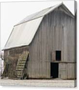 Weathered Barn In The Fog Canvas Print