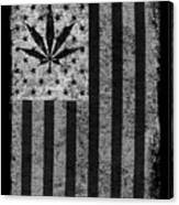 Weed Leaf American Flag Us Canvas Print