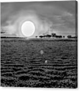 Weipa Large Sun Sets Black And White Canvas Print