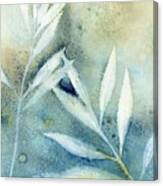 Wet Cyanotype Leaf Botanical Ombre Canvas Print