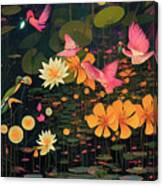 Wetland Magic Fireflies Swamp Abstraction Contemporary Digital Creation Canvas Print