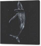 Whale In Deep Sea Canvas Print
