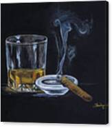 Whiskey And Cigar Canvas Print