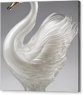 White Glass Swan Canvas Print