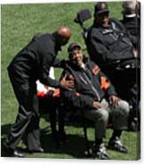 Willie Mays, Barry Bonds, And Willie Mccovey Canvas Print
