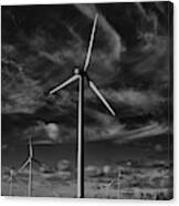 Wind Turbines #moody #blackwhite Canvas Print