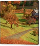 Winding Past The Barns Canvas Print