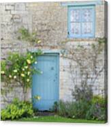 Windrush Village Cottage Door And Roses Canvas Print