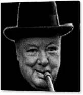 Winston Churchill Smoking Cigar Canvas Print