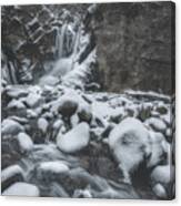 Winter At Boulder Falls Canvas Print