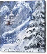 Winter Cabin Merry Christmas Canvas Print