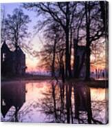 Winter Dawn At Minster Lovell Hall Oxfordshire Canvas Print