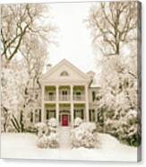 Winter Hilltop Home Canvas Print