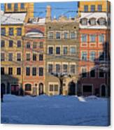 Winter Morning In Old Town Of Warsaw Canvas Print
