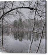 Winter Reflection Across The Wisconsin River Canvas Print