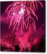 Winter Ski Resort Fireworks Canvas Print
