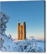 Winter Sunrise Over Broadway Tower Canvas Print