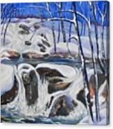 Winter Waterfall Canvas Print