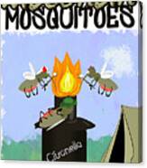 Wisconsin Mosquitoes Cartoon Camping By Tiki Torch Canvas Print