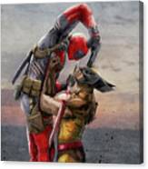 Wolverine V Deadpool Canvas Print