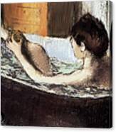 Woman In A Bath Sponging Her Leg By Edgar Degas 1884 Canvas Print
