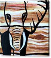 Wood Grain Elephant Canvas Print