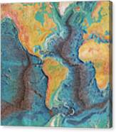 World Ocean Floor Map Canvas Print